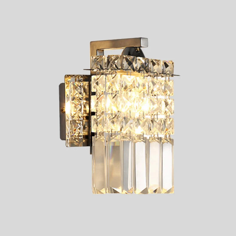 Wall Sconce Crystalline Shade Chromium Finish Hardwired