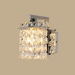 Wall Sconce Crystalline Shade Chromium Finish Hardwired