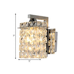 Wall Sconce Crystalline Shade Chromium Finish Hardwired