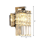Wall Sconce Crystalline Shade Chromium Finish Hardwired