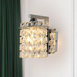 Wall Sconce Crystalline Shade Chromium Finish Hardwired