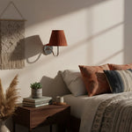 Wall Sconce Dimmable Fabric Shade Hardwired Bedside Light