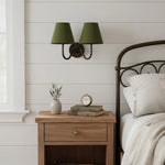 Wall Sconce Dimmable Fabric Shade Hardwired Bedside Light