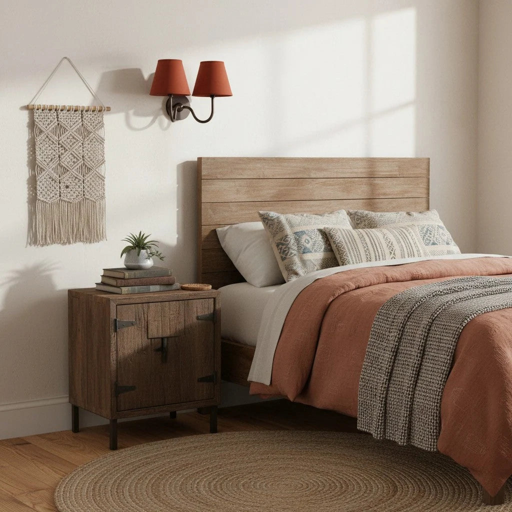 Wall Sconce Dimmable Fabric Shade Hardwired Bedside Light