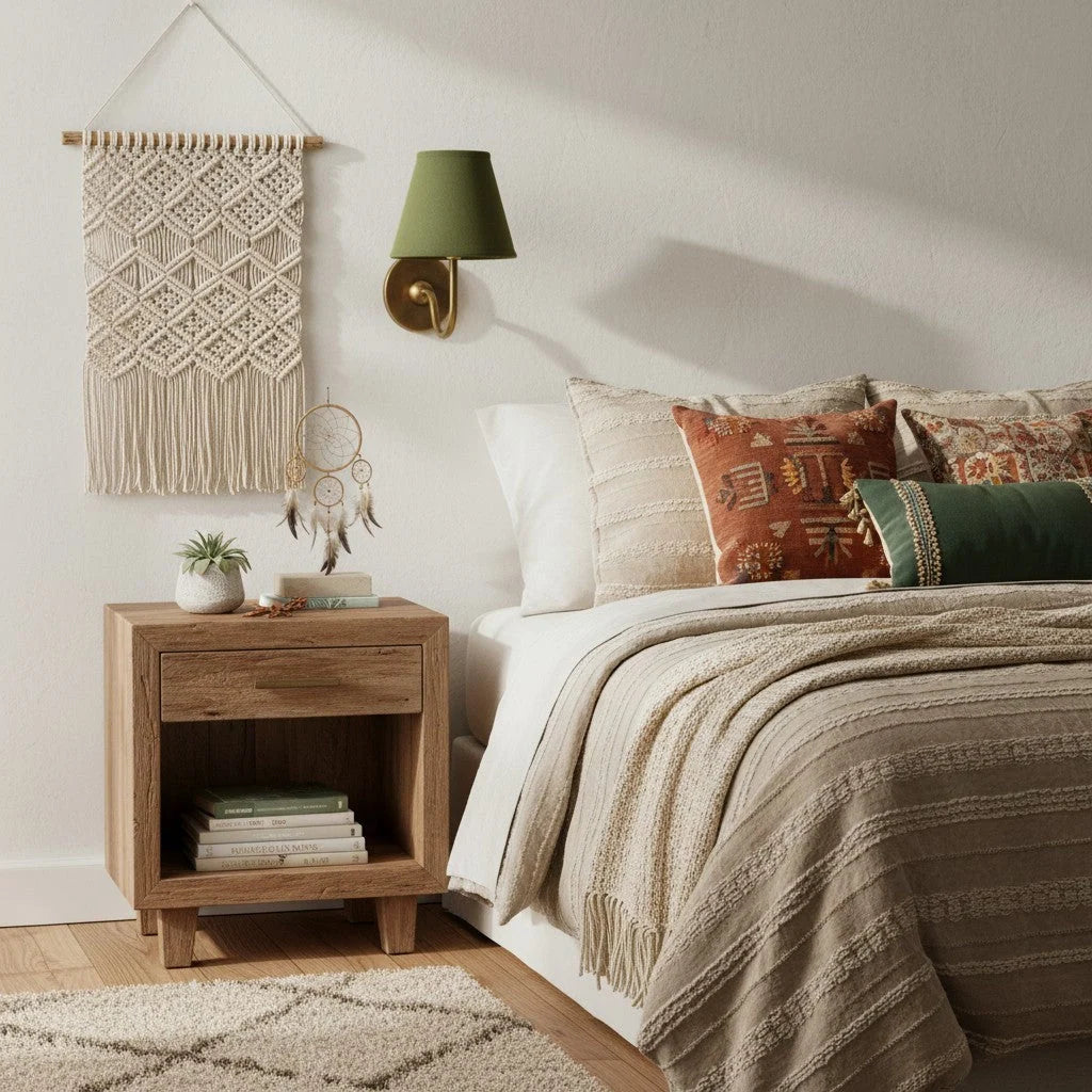 Wall Sconce Dimmable Fabric Shade Hardwired Bedside Light