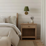 Wall Sconce Dimmable Fabric Shade Hardwired Bedside Light