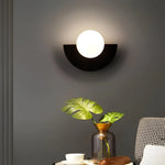 Wall Sconce Round Iron & Glass LED Hardwired