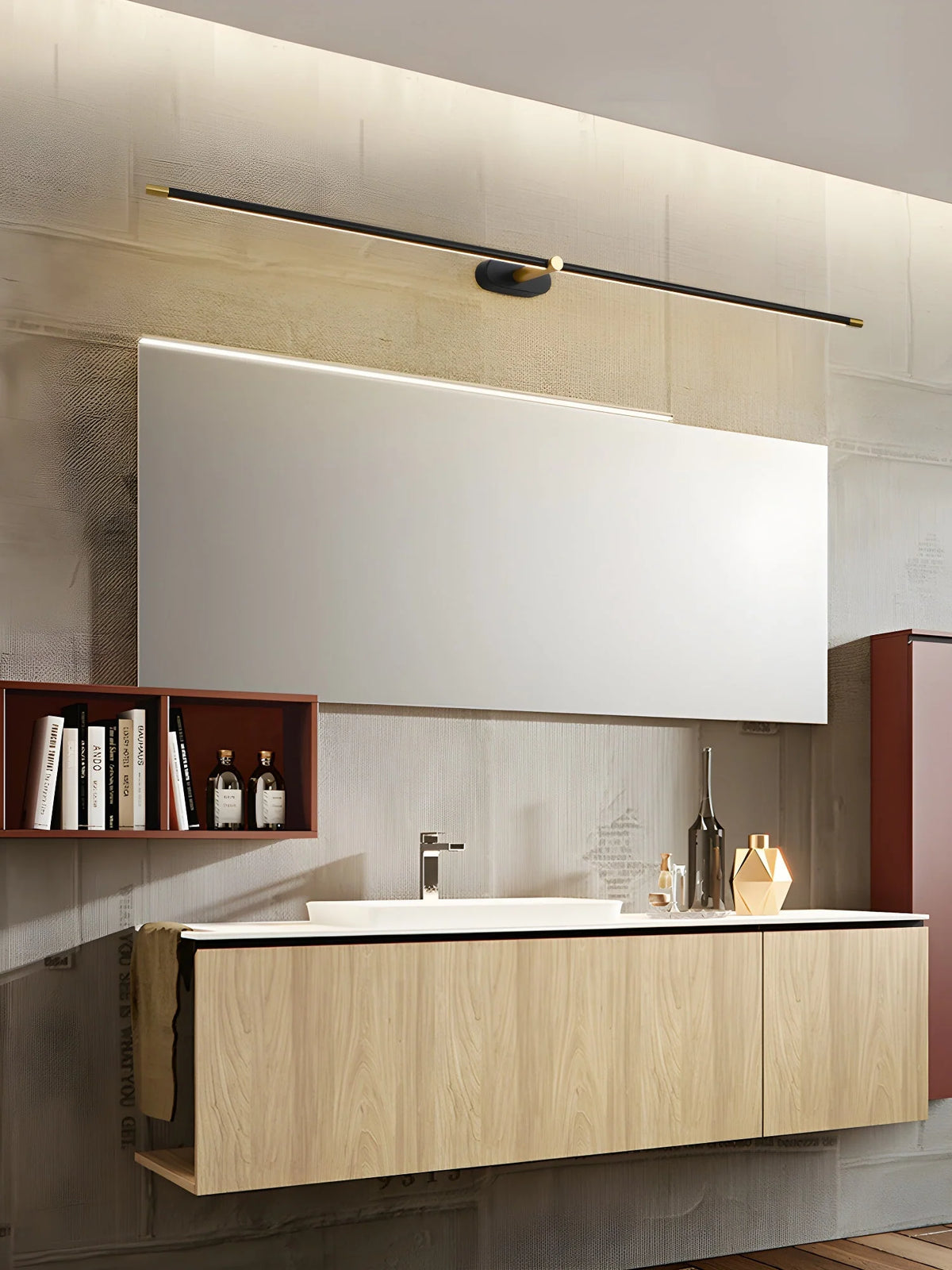 Wall Sconce Slim Linear USB Rechargeable Three-Color Dimmable LED