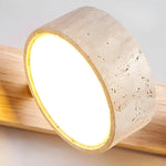 Wall Sconce Travertine Stone & Solid Wood Integrated LED Lighting