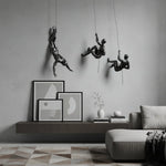 Wall Sculpture Handcrafted Resin Climbing Figure