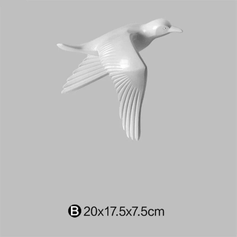 Wall Sculpture Seagull Laser-Engraved Polyresin