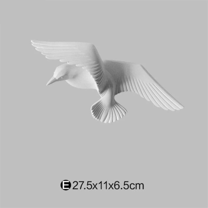 Wall Sculpture Seagull Laser-Engraved Polyresin