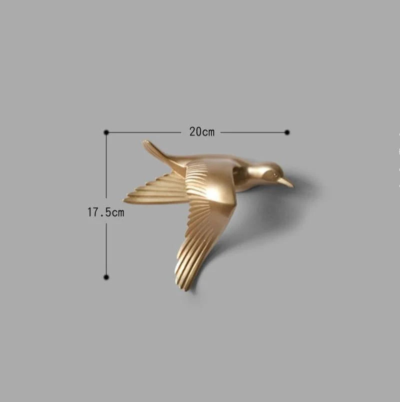 Wall Sculpture Seagull Laser-Engraved Polyresin