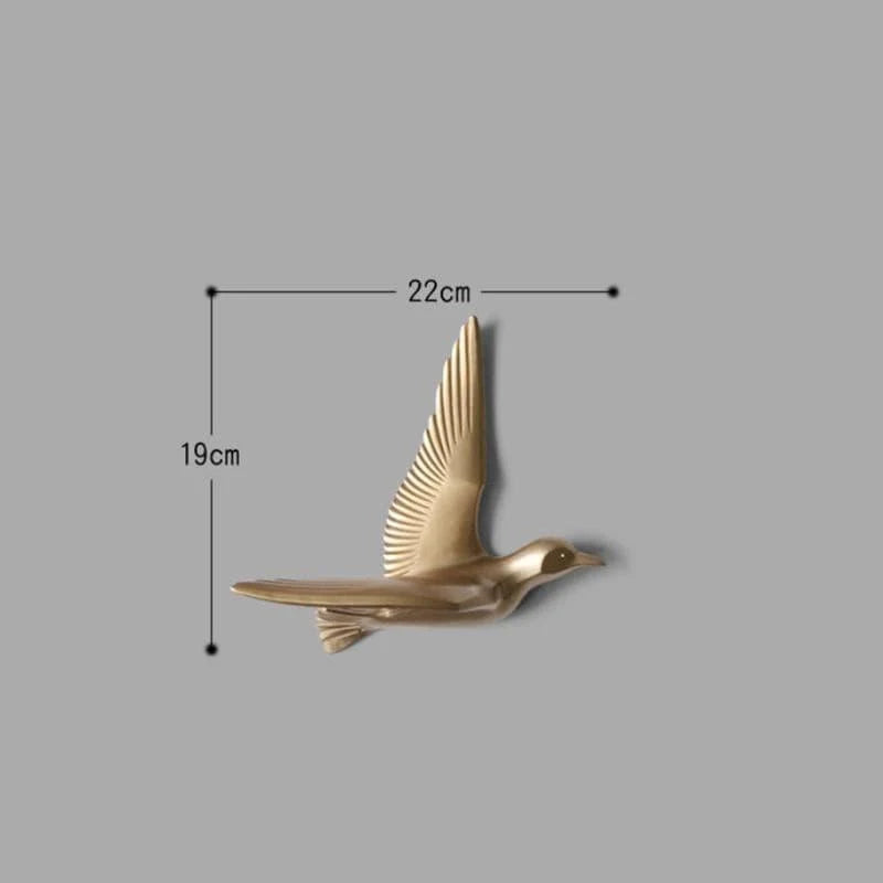 Wall Sculpture Seagull Laser-Engraved Polyresin