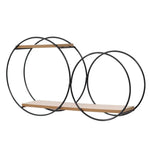 Wall Shelf Circular Scandinavian Solid Wood & Iron