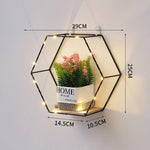 Wall Shelf Double Hexagon Iron & Wood