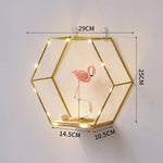 Wall Shelf Double Hexagon Iron & Wood