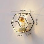 Wall Shelf Double Hexagon Iron & Wood