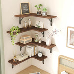 Wall Shelf L-Shaped Paulownia Wood & Metal