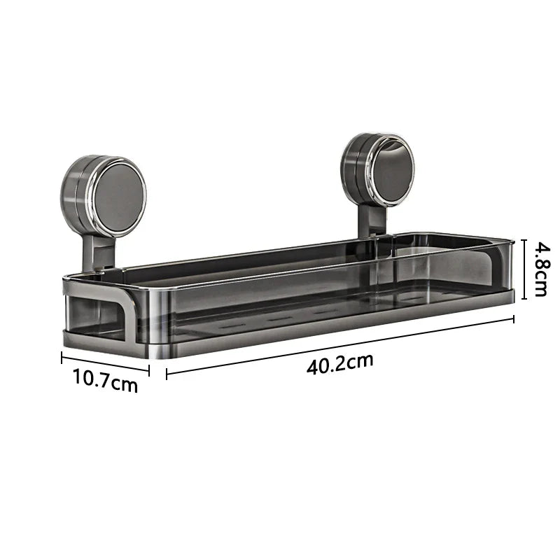 Wall Shelf No-Drill Suction Mount Drainage ABS Plastic