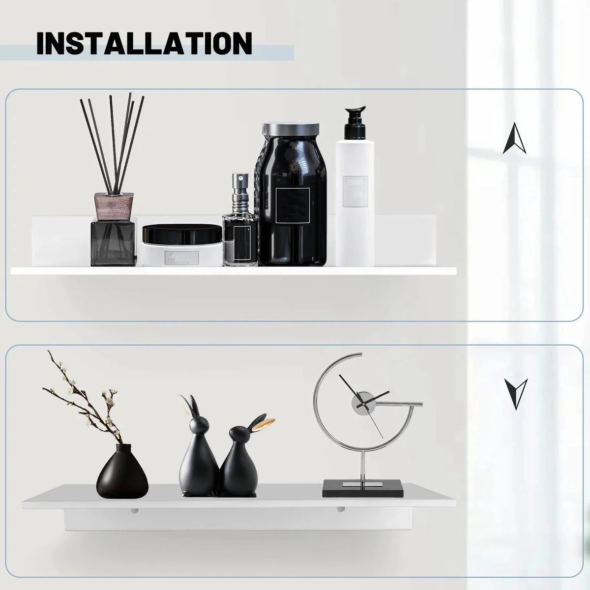 Wall Shelf Powder-Coated Rust-Proof Metal Space-Saving Storage