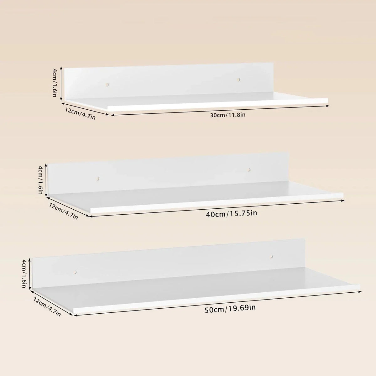 Wall Shelf Powder-Coated Rust-Proof Metal Space-Saving Storage