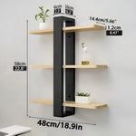 Wall Shelf Solid Pine Wood 3-Tier Space-Saving Storage