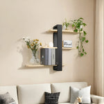 Wall Shelf Solid Pine Wood 3-Tier Space-Saving Storage