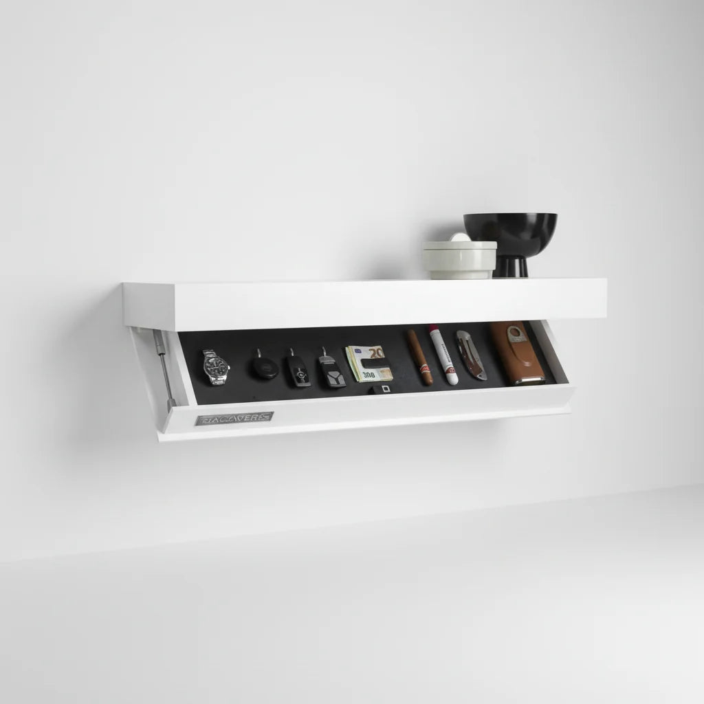 Wall Shelf Solid Wood Concealed Storage Floating Design