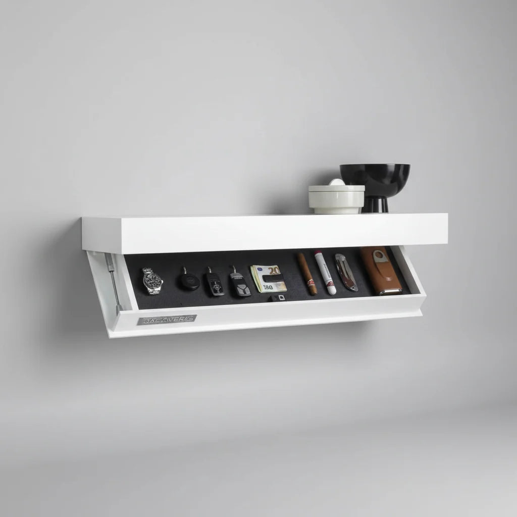Wall Shelf Solid Wood Concealed Storage Floating Design