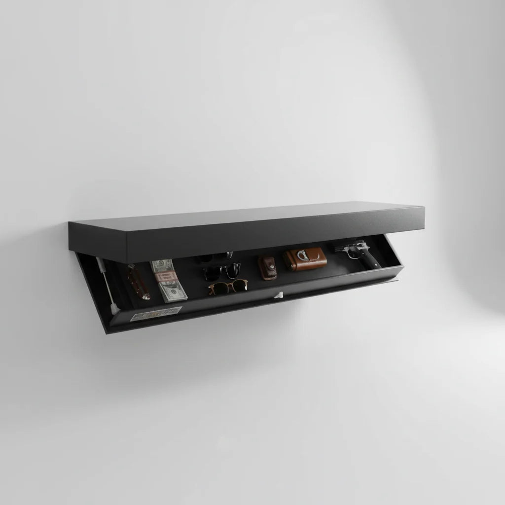 Wall Shelf Solid Wood Concealed Storage Floating Design