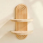 Wall Shelf Solid Wood Geometric Floating Design