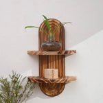 Wall Shelf Solid Wood Geometric Floating Design