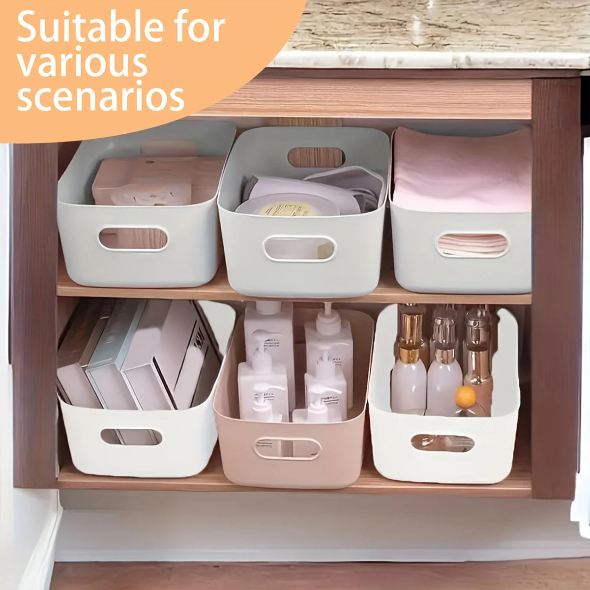 Wall Storage Boxes Wall-Mounted Plastic Set of 10