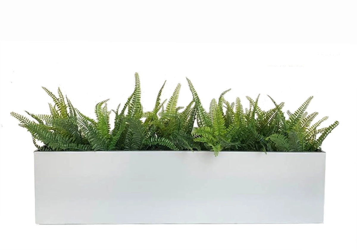 Wall Trough Planter Brushed Aluminum Weather-Resistant 36-Inch