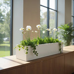 Wall Trough Planter Brushed Aluminum Weather-Resistant 36-Inch