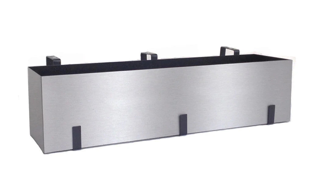 Wall Trough Planter Brushed Aluminum Weather-Resistant 36-Inch