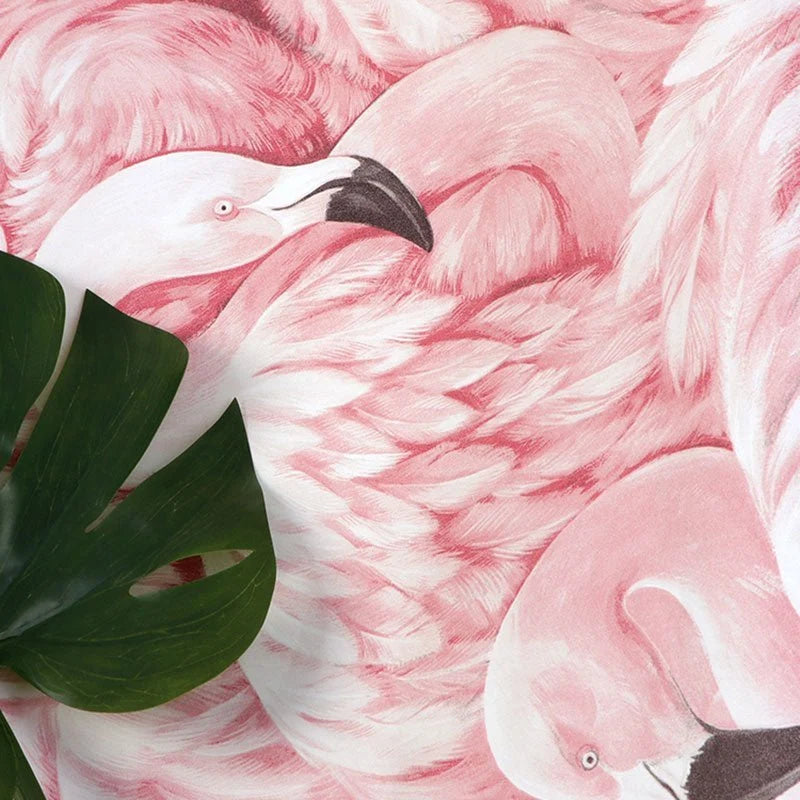 Wallpaper Pink Flamingo Tropical Vinyl Wipeable