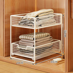 Wardrobe Drawer Organizer Sliding Wire Mesh Baskets