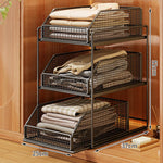 Wardrobe Drawer Organizer Sliding Wire Mesh Baskets
