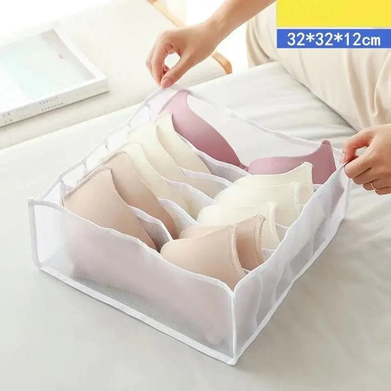 Wardrobe Organizer Foldable Breathable Mesh Multi-Compartment Storage