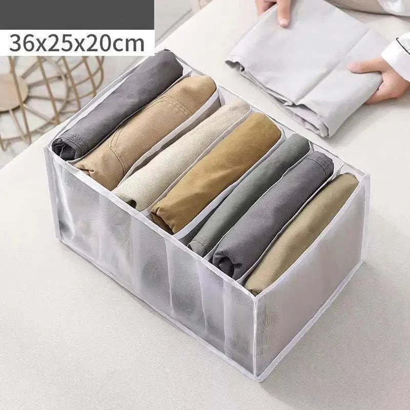 Wardrobe Organizer Foldable Breathable Mesh Multi-Compartment Storage