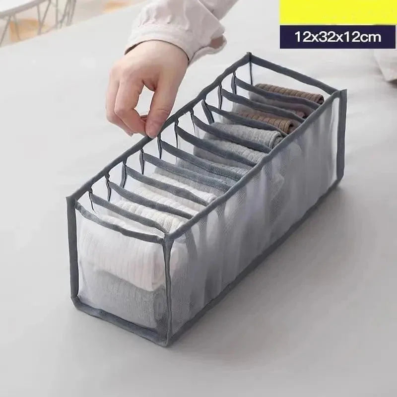 Wardrobe Organizer Foldable Breathable Mesh Multi-Compartment Storage
