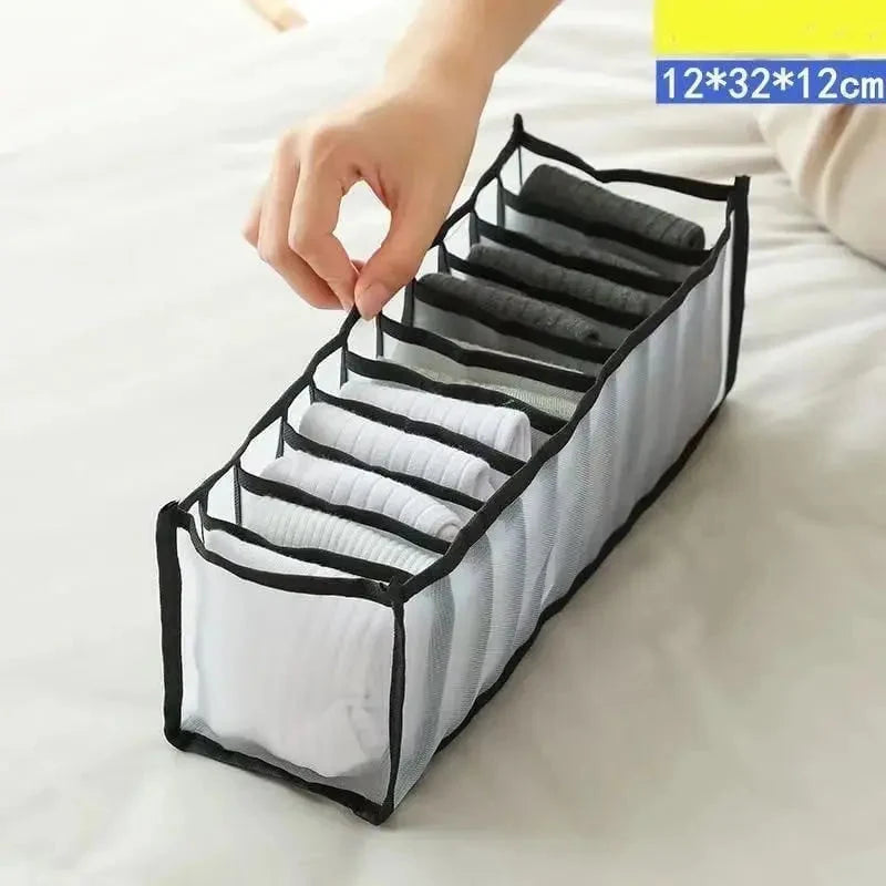 Wardrobe Organizer Foldable Breathable Mesh Multi-Compartment Storage