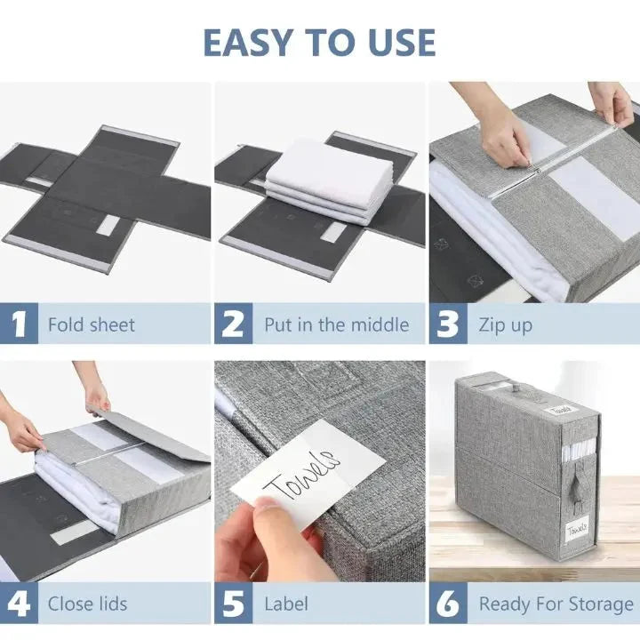 Wardrobe Storage Box Foldable Dust-Resistant Clear Window & Carry Handles