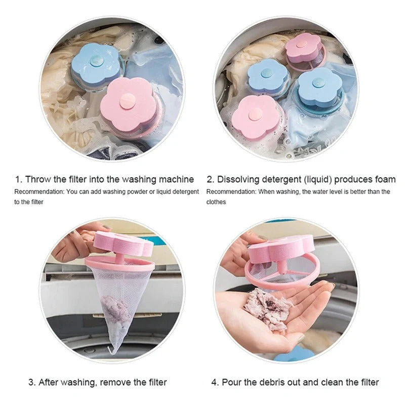 Washing Machine Lint Remover Floating & Reusable Filter