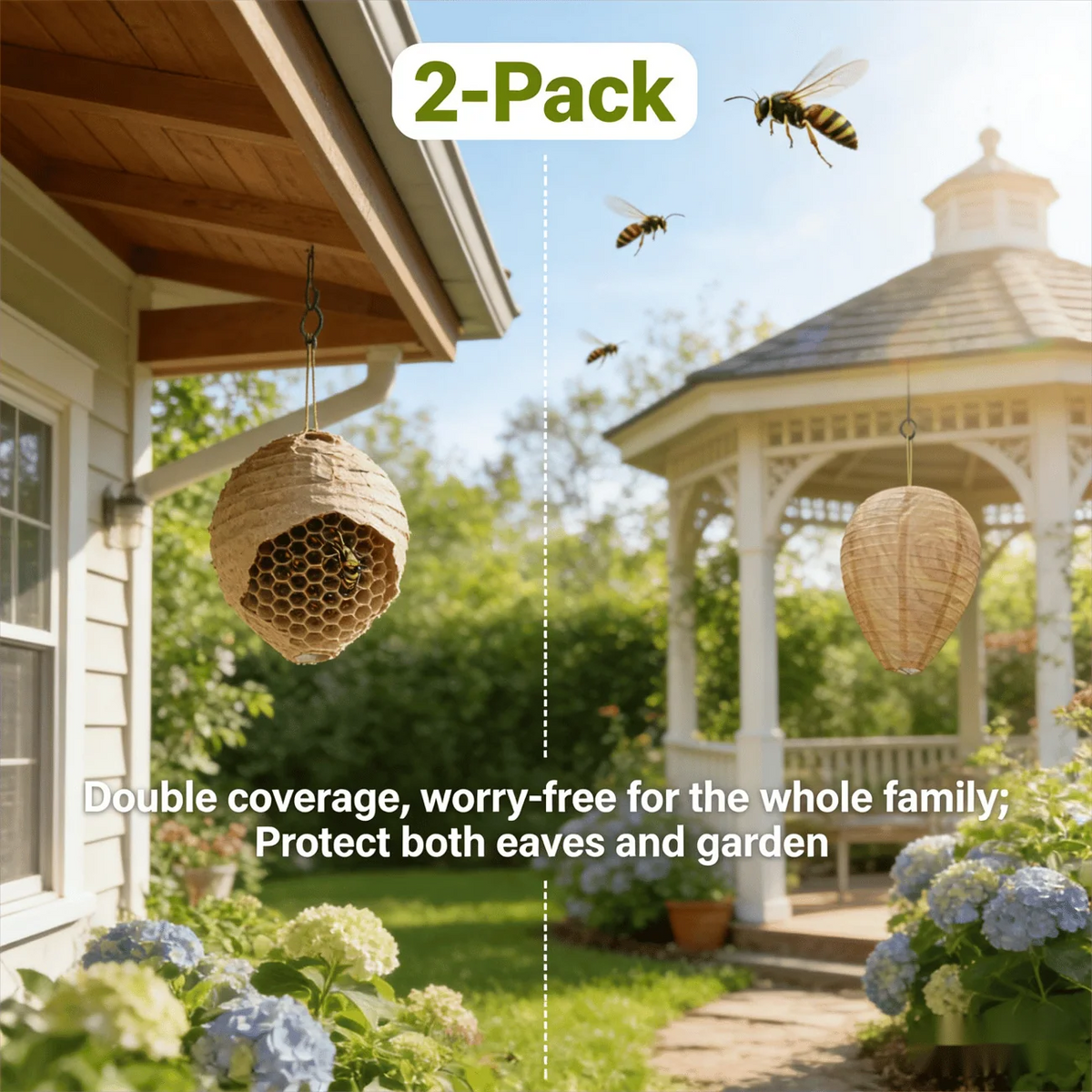 Wasp Decoy Honeycomb Nest Weatherproof Set of 2