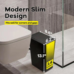 Waste Bin Slim Push-Button Lid Odor-Control 2.64-Gallon Capacity