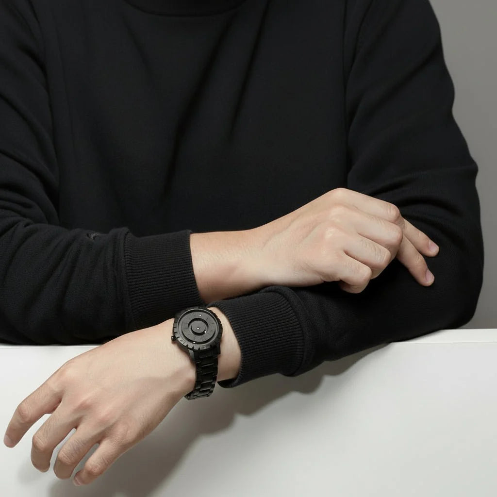 Watch Magnetic Ball Display Stainless Steel Mesh Band