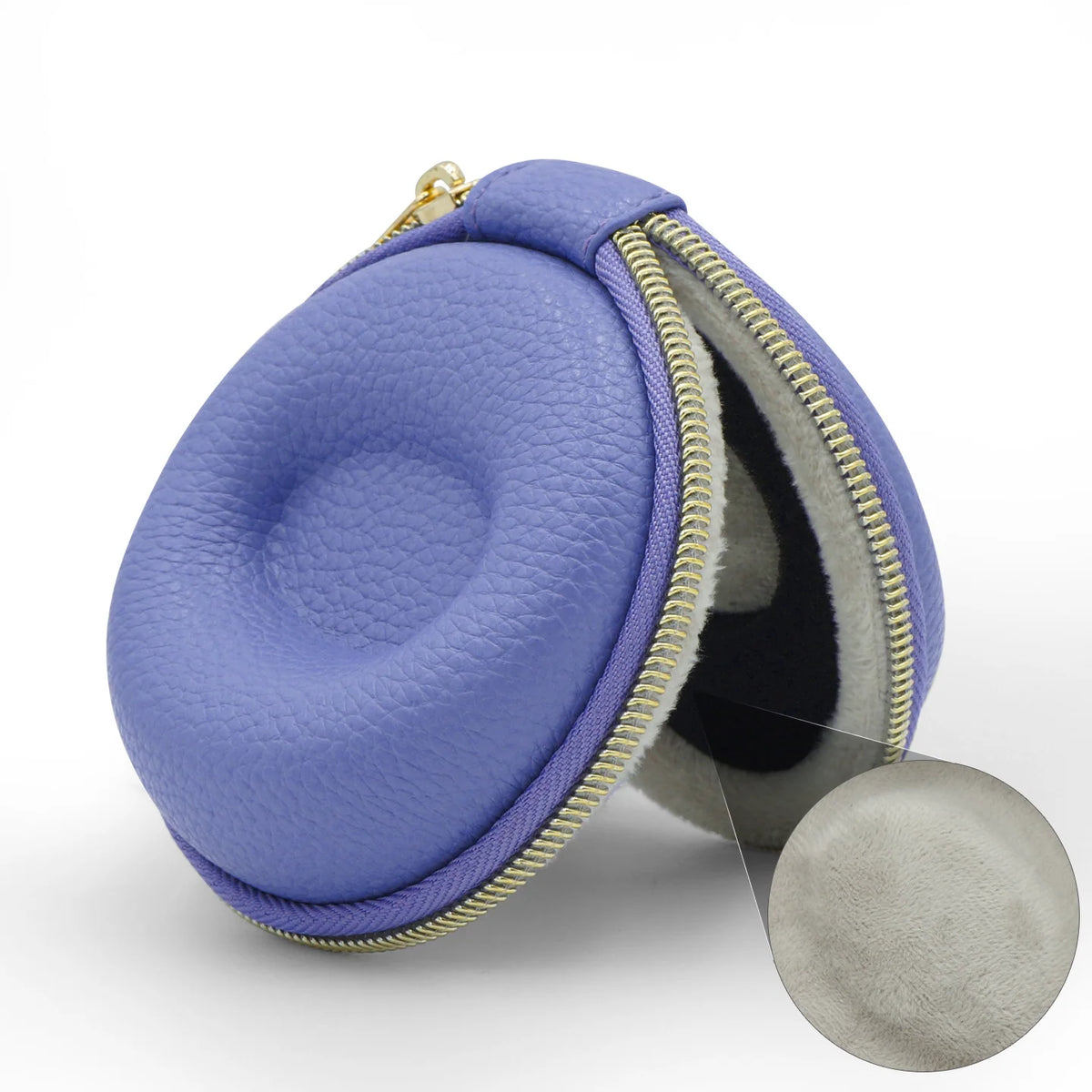 Watch Travel Case Pebbled Leather Crush-Proof Hard Shell Velvet Lined